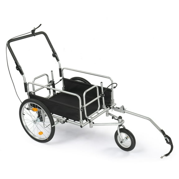 Ktaxon Multi-Function Bicycle Cargo Trailer with Bike Connection, Suspension, Brakes, Handlebars and Convertible Design