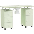 thumbnail image 1 of Ktaxon Nail Desk Manicure Table Storage Station with 4 Drawers, Lockable Wheels, Green, 1 of 7