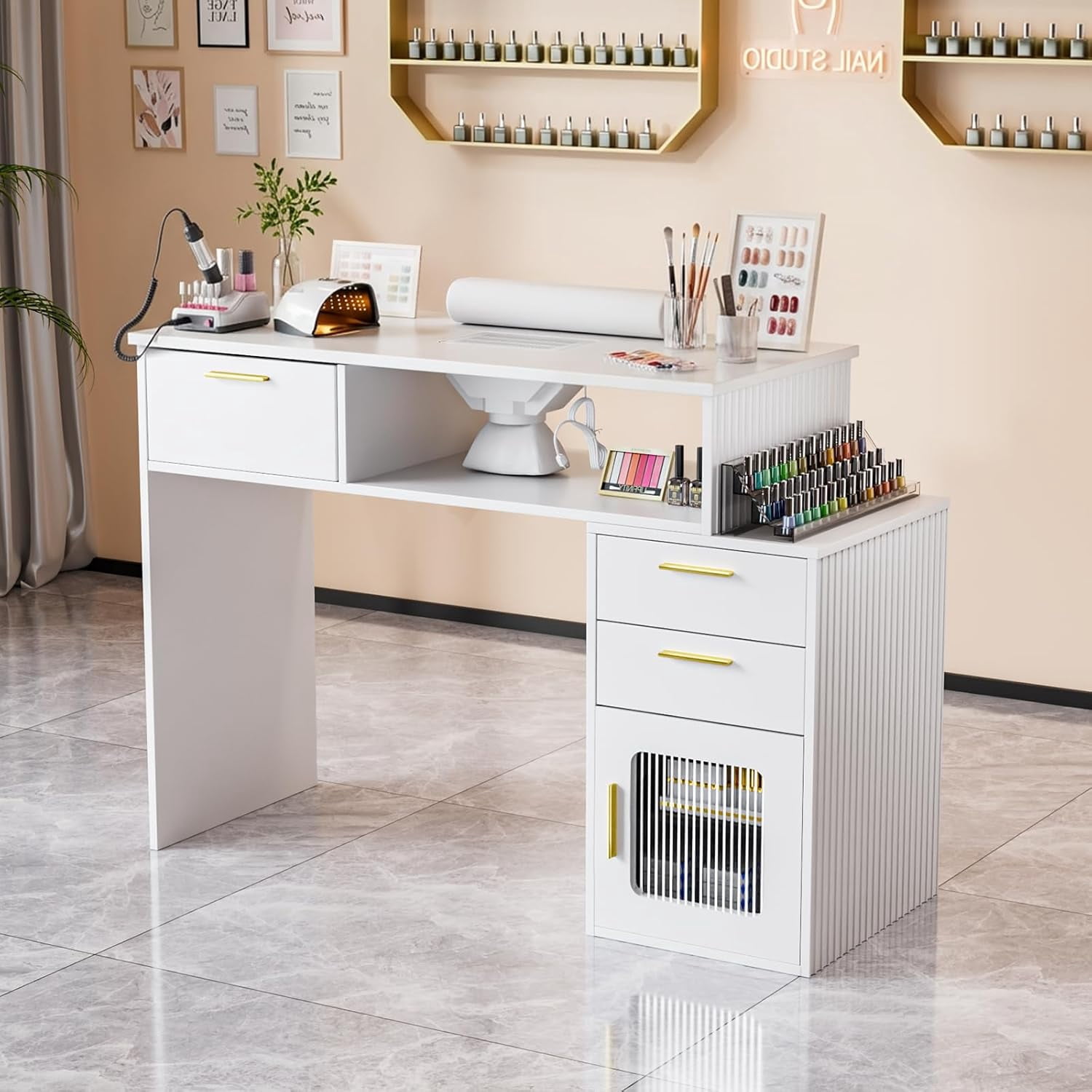 ネイル付きテーブル Ktaxon-Nail-Desk-with-Dust-