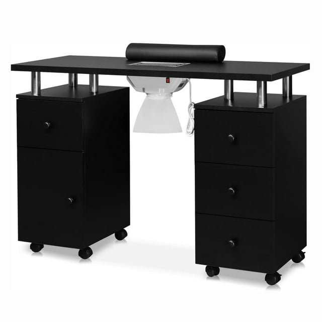 Ktaxon Nail Table Salon Station for Nail Tech with Wrist Cushion, Black