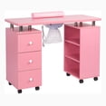 thumbnail image 1 of Ktaxon Nail Table, Manicure Desk for Nail Tech with Electric Downdraft Vent, Pink, 1 of 7