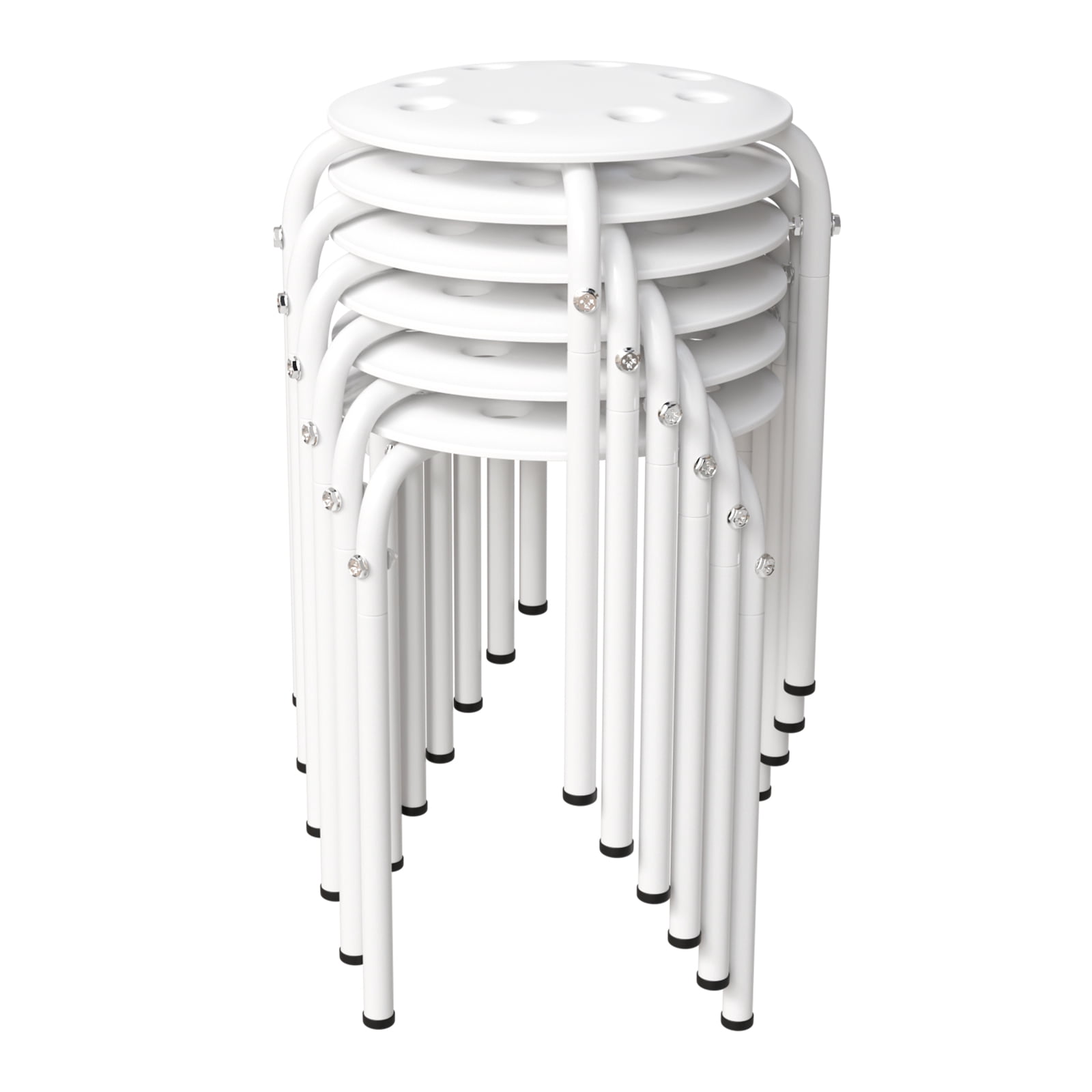 Ktaxon Nesting Plastic Stools, 6-Pack Stackable Chairs, 17.7