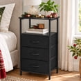 thumbnail image 1 of Ktaxon Nightstand with 3 Drawers End Table Bedside Table Furniture for Bedroom, Living Room, Black, 1 of 10