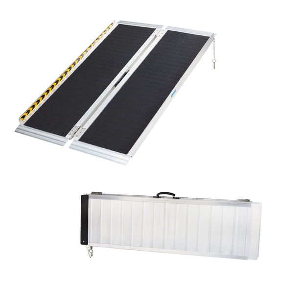 Ktaxon Non-Skid Wheelchair Ramp 4FT, Threshold Ramp with a Non-Slip Surface, Portable Aluminum Foldable Mobility Scooter Ramp, for Home, Steps, Stairs, Doorways, Curbs