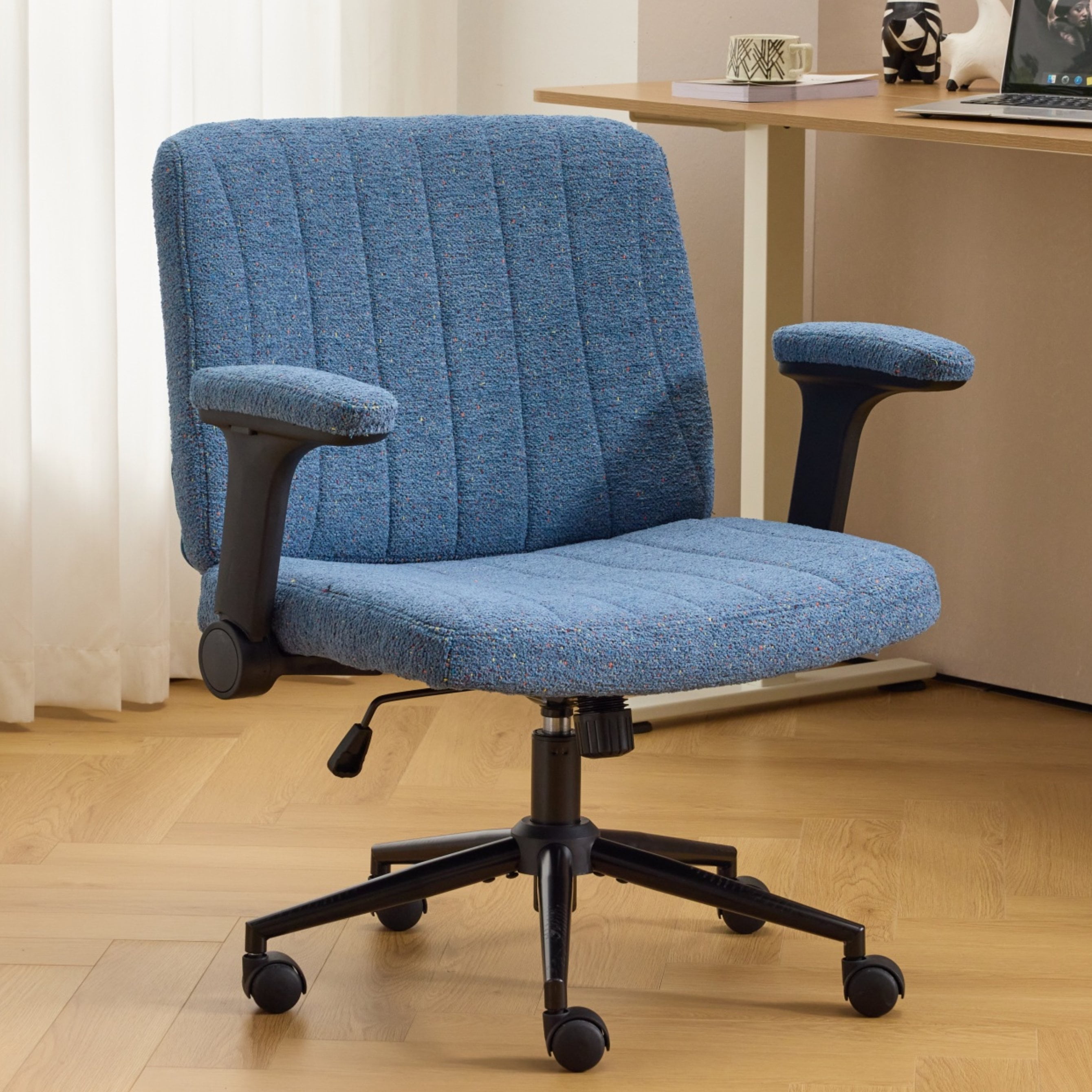 Ktaxon Office Chair, Flip-Top Armrest Desk Chair on Metal Star