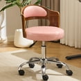 thumbnail image 1 of Ktaxon Office Computer Desk Chair with Rolling Wheels, Vanity Stool with Faux Leather Seat, Adjustable Task Chair for Study Make-up Dressing Pink, 1 of 9