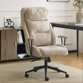 thumbnail image 1 of Ktaxon Office Gaming Chair High Back with Armrests – Adjustable Swivel Chair 360° Rotation 30° Recline Chenille Seat Star Base Wheels Light Khaki, 1 of 9