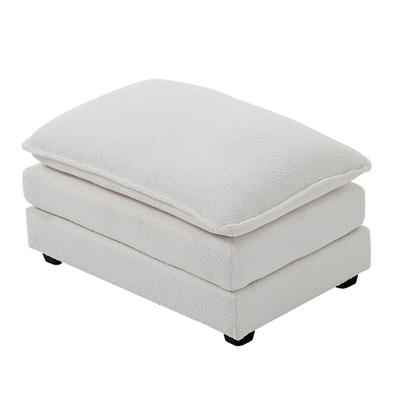 Ktaxon Ottoman for for Sectional Sofa Teddy Velvet Teddy White (Only Ottoman)