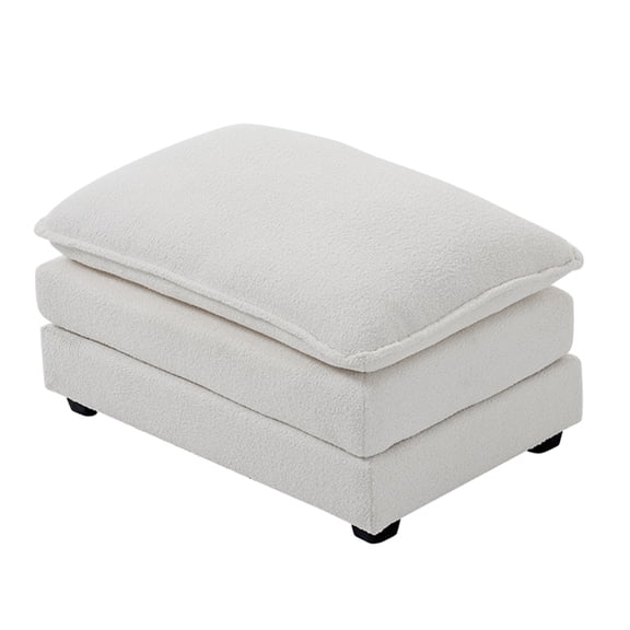 Ktaxon Ottoman for for Sectional Sofa Teddy Velvet Teddy White (Only Ottoman)