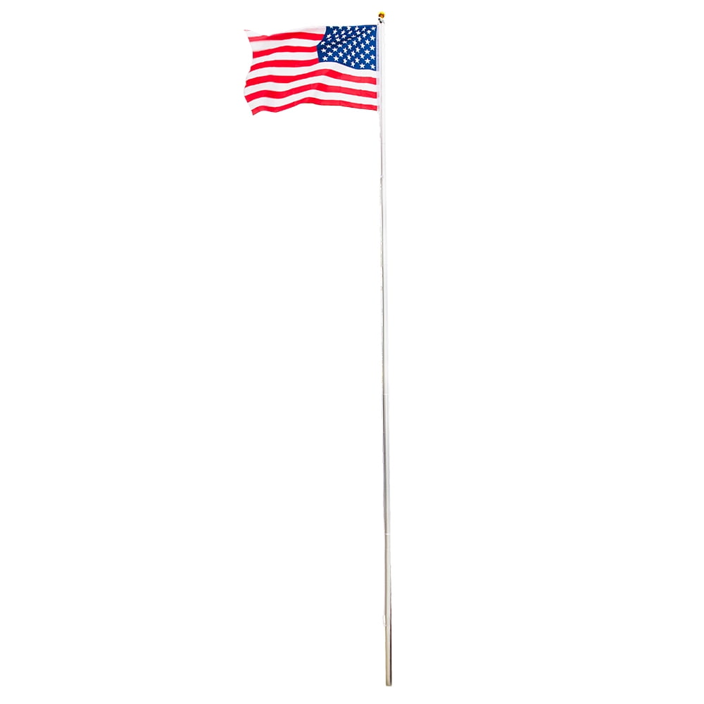 Ktaxon Outdoor 20ft Aluminum Sectional Flagpole Kit Halyard Pole + 1PC US American Flag