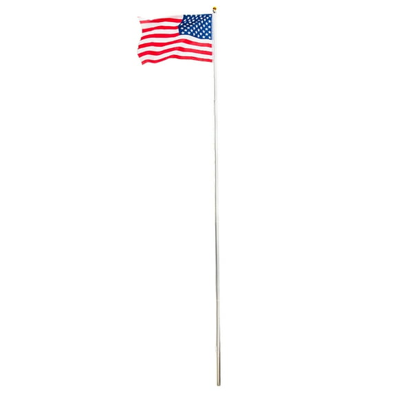 Ktaxon Outdoor 20ft Aluminum Sectional Flagpole Kit Halyard Pole + 1PC US American Flag