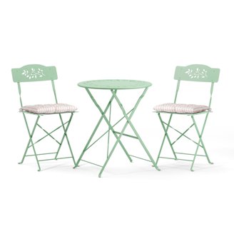 Alpine Corporation Patio Furniture Set with 2 Foldable Chairs and
