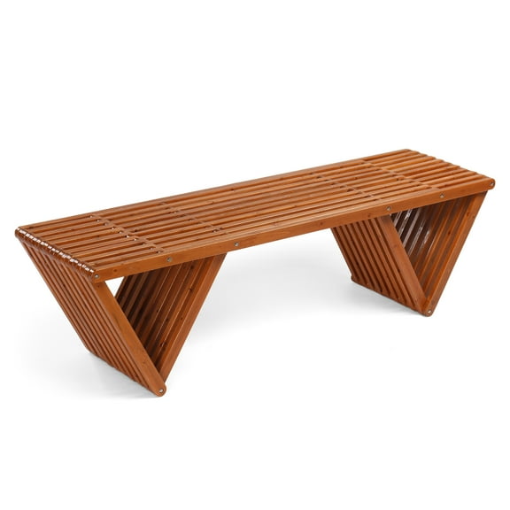 Ktaxon Outdoor Bench, Design Wood Garden Bench Weather Resistant, Triangle Shape Backless Bench for Indoor, Outdoor, Patio, Garden