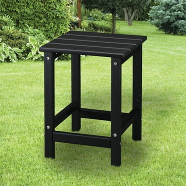 Ktaxon Outdoor Indoor 14 in Poly Black Side Table, Coffee Tea Table Weather Resistant