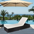 thumbnail image 1 of Ktaxon Outdoor Wicker Chaise Chair, Modern Rattan Sunbed with Cushion for Indoor & Outdoor, Black, 1 of 10