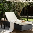 thumbnail image 1 of Ktaxon Outdoor Wicker Chaise Chair, Modern Rattan Sunbed with Cushion for Indoor & Outdoor, Black, 1 of 10