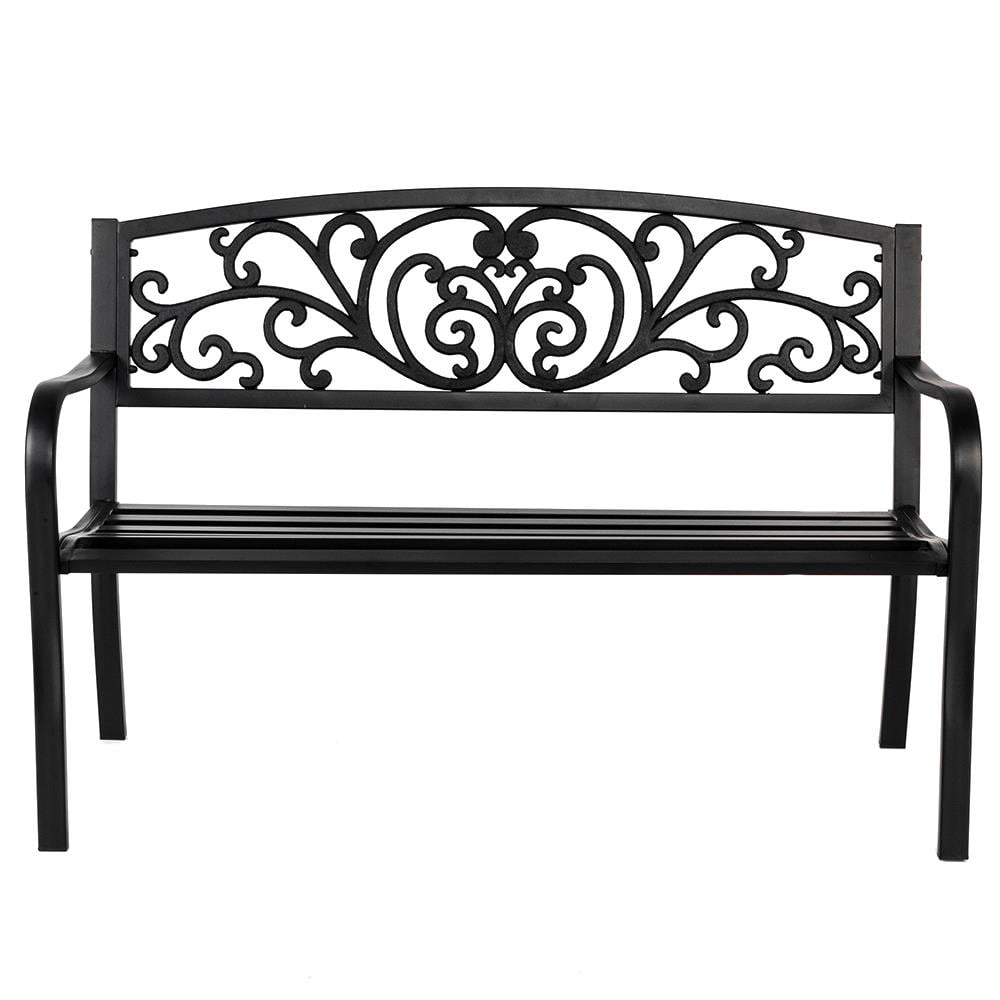 Ktaxon Outdoor Metal Garden Bench, Patio Porch Lawn Yard Park Chair