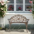 thumbnail image 1 of Ktaxon Outdoor Patio Park Garden Bench Courtyard Leisure Rose Cast Aluminum, Outdoor Loveset, Bronze, 1 of 9