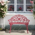 thumbnail image 1 of Ktaxon Outdoor Patio Park Garden Bench Courtyard Leisure Rose Cast Aluminum, Outdoor Loveset, Pink, 1 of 8