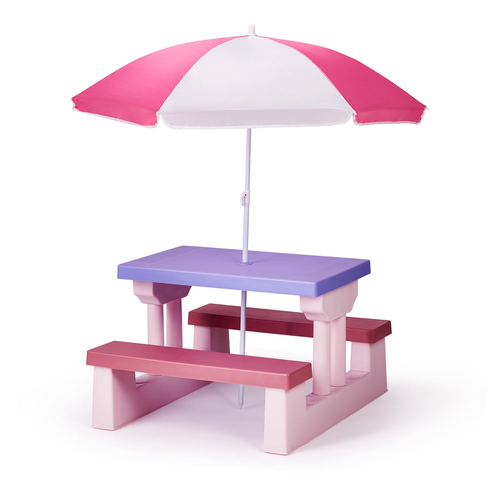 TLC 12inch 4枚セット Ktaxon, Kids Picnic Table, Pink and Purple with Umbrella - Walmart.com