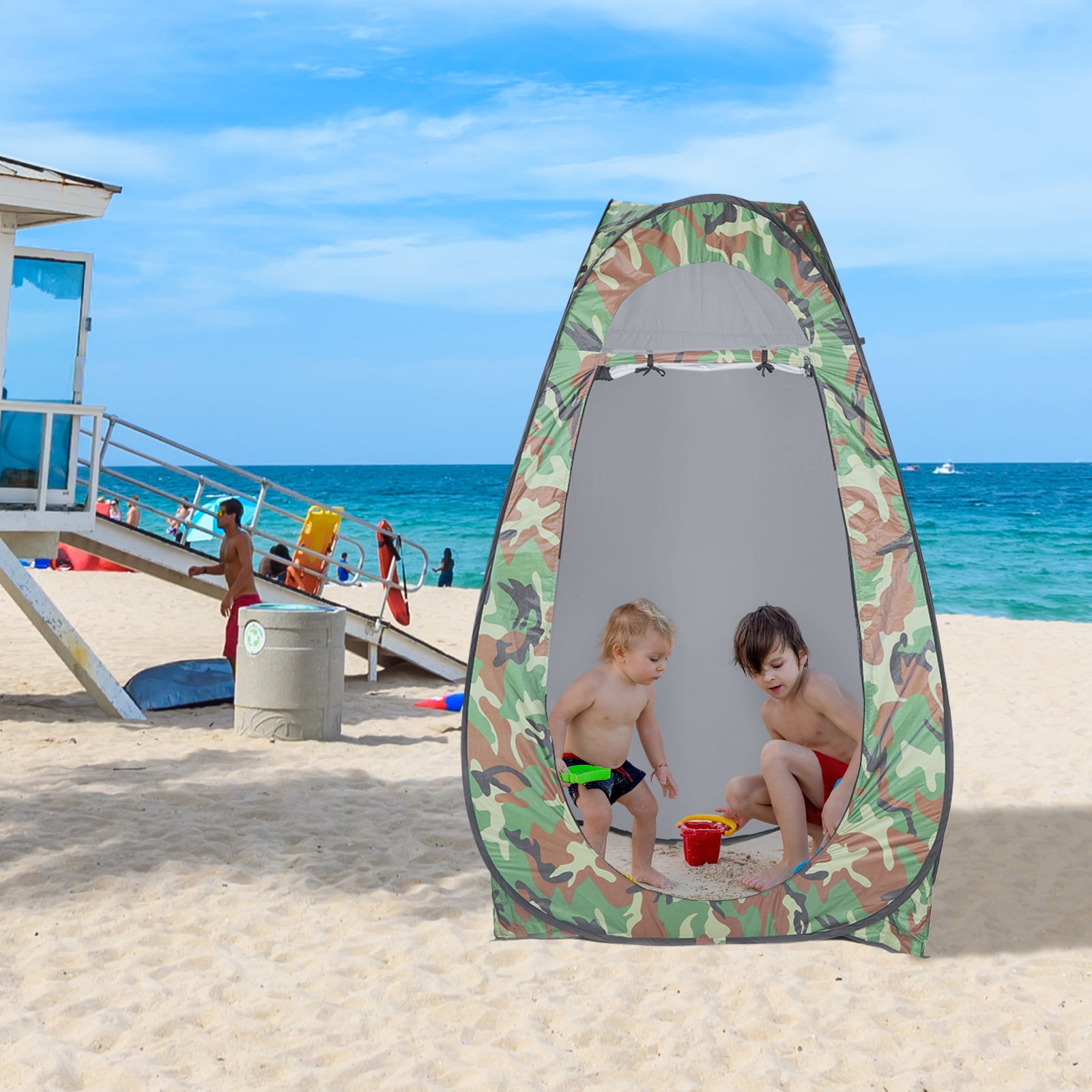 Ktaxon Outdoor Single Person Portable Bathroom Tent Camouflage with a ...