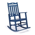 thumbnail image 1 of Ktaxon Outdoor Wood Rocking Chair with Footboard for Patio Garden Adults, Navy Blue, 1 of 8