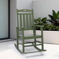 thumbnail image 1 of Ktaxon Outdoor Wood Rocking Chair with Footboard for Patio Garden Adults, Olive Green, 1 of 8