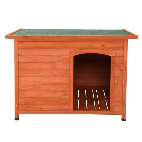 Ktaxon Outdoor Wooden Dog House Pet Shelter Large Dog Kennel Natural Wood Color