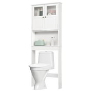 Ktaxon Over the Toilet Bathroom Storage Cabinet  with 2 Doors & 3 Storage Shelves Space Saver, White