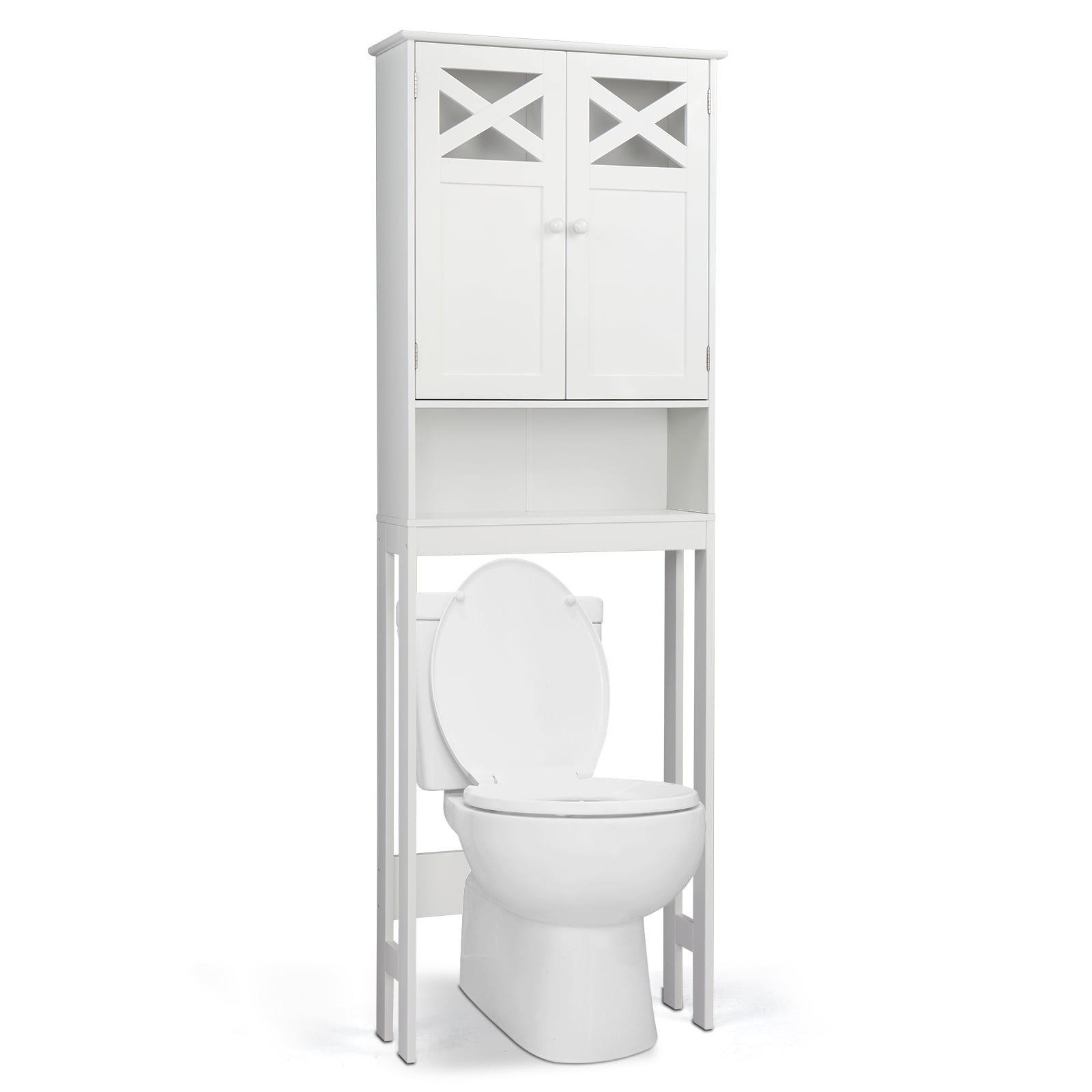 Bathroom Storage over the Toilet, Bathroom Cabinet Organizer with  Adjustable Shelves and Double Doors, Wood Bathroom Space Saver, White –  Built to Order, Made in USA, Custom Furniture – Free Delivery