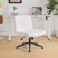 thumbnail image 1 of Ktaxon Oversized Armless Office Chair Swivel Study Chair Adjustable Desk Chair with Criss Cross Legs for Conference and Home Off White, 1 of 6