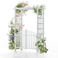 thumbnail image 1 of Ktaxon PVC Garden Arch 7Ft Garden Arch Arbor w/ Door for Climbing Plant Outdoor Wedding, 1 of 7