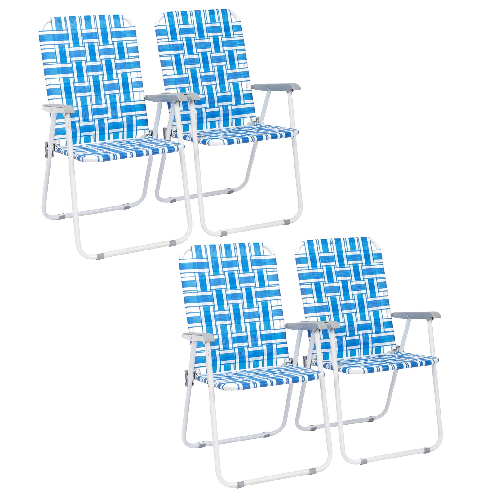 Ktaxon Patio Folding  Lawn Chair Set, 4 Pack Outdoor Beach Chair