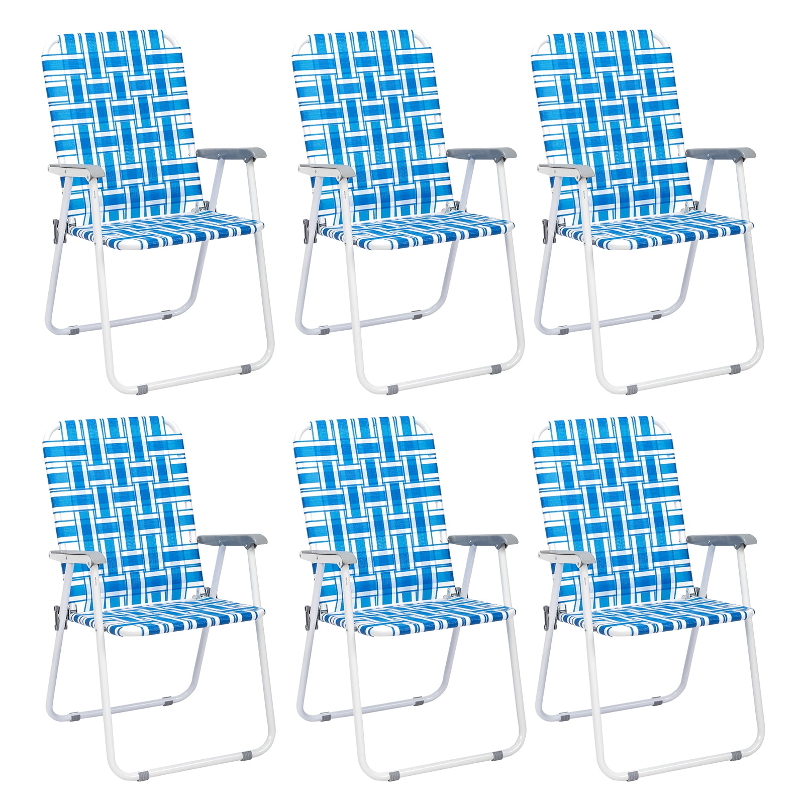 Ktaxon Patio Folding  Lawn Chair Set, 6 Pack Outdoor Beach Chair