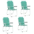 thumbnail image 1 of Ktaxon 4Pcs Patio Folding Web Lawn Chair Set, Outdoor Beach Chair, Portable Seating for Camping Picnic Party Commercial, Green, 1 of 10