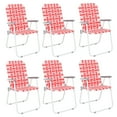 thumbnail image 1 of Ktaxon Patio Folding Web Lawn Chair Set, 6 Pack Outdoor Beach Chair Portable Camping Chair(Red & White), 1 of 8