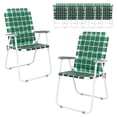 thumbnail image 1 of Ktaxon Patio Folding Web Lawn Chair Set 8 Pack Outdoor Beach Chair Portable Camping Chair(Dark Green), 1 of 9