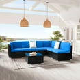 thumbnail image 1 of Ktaxon Patio Furniture Set, Outdoor Sectional Furniture Wicker Set, 7PCS All-Weather PE Rattan Sofa with Ocean Blue Cushion, Wicker Furniture Set for Patio Garden, Poolside, Balcony, 1 of 11