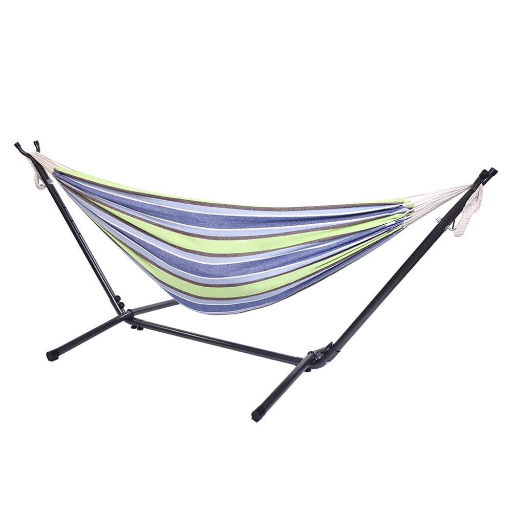 Ktaxon Patio Swing Double Hammock Bed with Steel Stand and Portable Carrying Case Included,Green