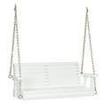 thumbnail image 1 of Ktaxon Patio Wooden Porch Swing for Courtyard & Garden, Heavy Duty 880 LBS Swing Chair Bench with Hanging Chains for Outdoors (White, 4 FT), 1 of 12