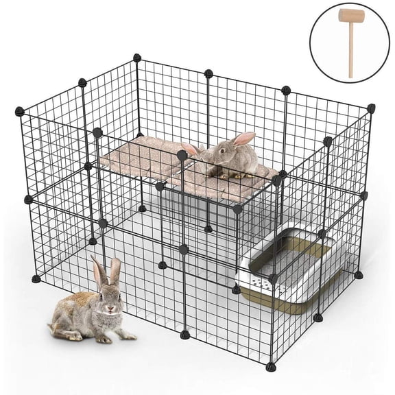 Ktaxon Pet Playpen, 32-Pannel Dog Puppy Cat Pen, Small Animal Cage Indoor Portable Metal Wire