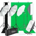 Ktaxon Photo Kit: 4 Light Bulb, 3 Umbrella, Backdrop Stand Set for ...