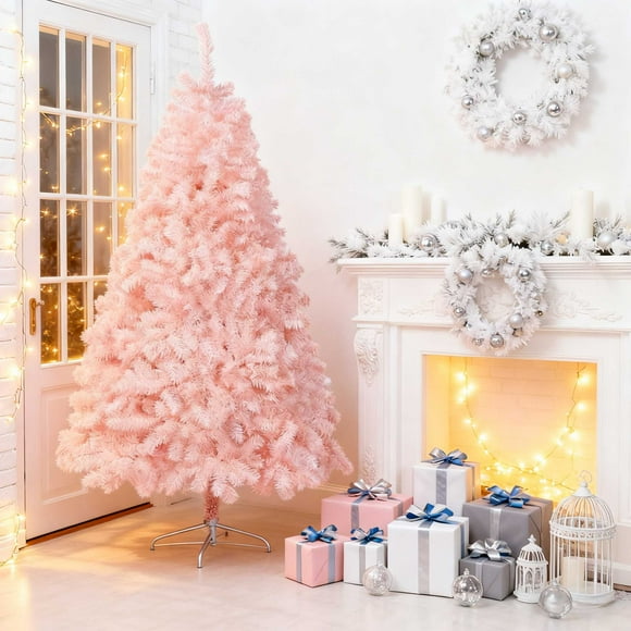 Ktaxon 6ft Pink Christmas Tree Artificial Christmas Tree Seasonal Holiday Decoration w/ 1,000 Branch Tips, Stand