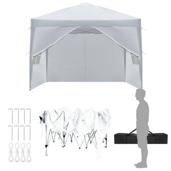 Ktaxon Pop Up 10'x10' Party Tent Folding Beach Canopy W/Carry Bag White