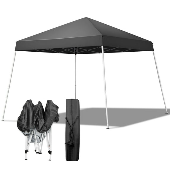 Ktaxon 10ft x 10ft Ez Pop Up Canopy Tent,Outdoor Sun Shade Shelter,Beach Tent,Outdoor Gazebo for Party Wedding Camping BBQ Events,Black