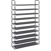 Ktaxon Portable 10 Tiers Shoe Rack Shoe Shelf 50 Pairs Shoe Tower Stand Shoe Cabinet Shoe Storage Organizer, Black Finish