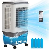 Ktaxon Portable Air Cooler,732CFM Evaporative Swamp Cooler with 5.28Gal/20L Water Tank, Cooling Fan with Oscillating, 3 Speeds, 7.5H Timer, 4 Ice Box, Indoor or Outdoor