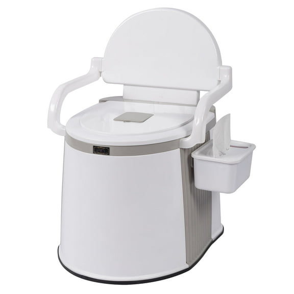 Ktaxon Portable Bucket Toilet with Removable Storage Shelf