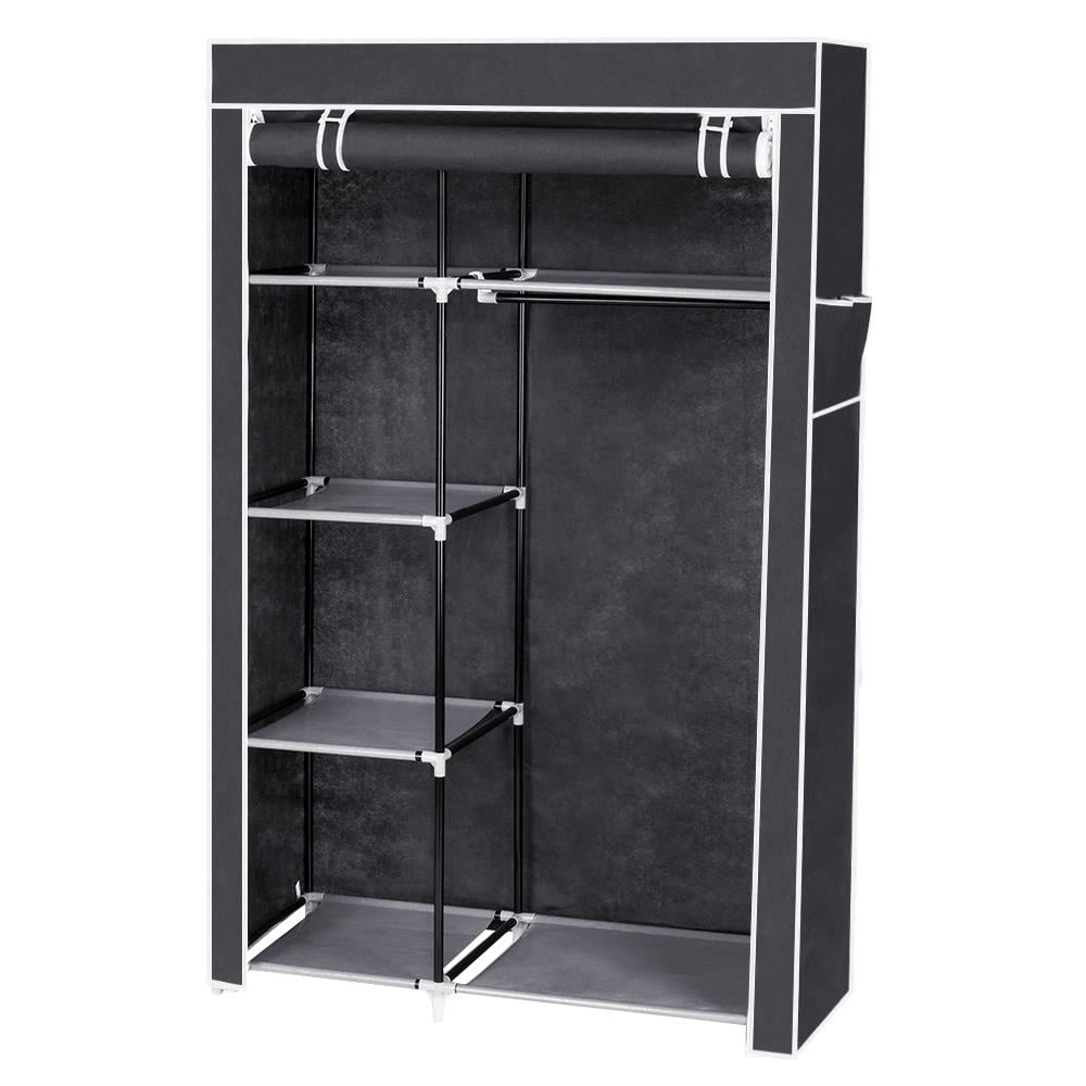 Ktaxon portable closet organizer wardrobe storage organizer with cover shelves discount