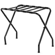 Ktaxon Portable Folding Metal Luggage Rack with Nylon Belts Suitcase Stand Holder Shelf Space Saving Easy to Install for Travel, Home, Hotel, Guest Room, Bedroom - Black
